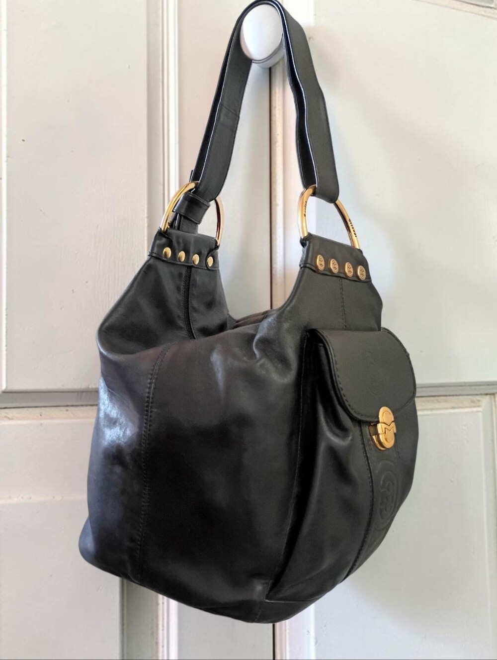 RARE🔥Vintage MARINO ORLANDI Leather Convertible Sling Rose Gold Hardware - Picture 4 of 10